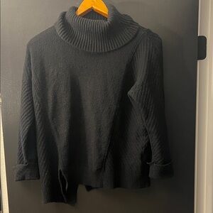 Philosophy M black Asymmetrical turtleneck sweater
